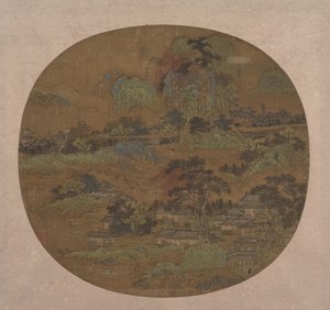 江南的村庄和寺庙，15世纪初。 作者 不明