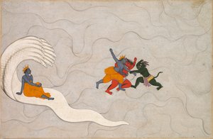 来自Markandeya Purana的Vishnu与Madhu和Kaitabha作战 作者 未知未知