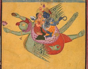 Vishnu和Lakshmi在鹰报上，c。 1750年。 作者 不明