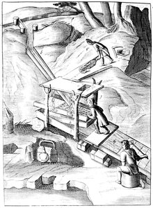 洗矿提取金，1683年 作者 不明