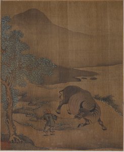 水牛和牧童，可能是明朝的，1368-1644年。 作者 不明