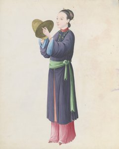 水彩画音乐家弹奏博古通宝，18世纪末。 作者 不明