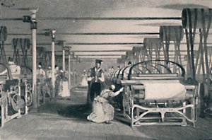 动力织机织造，1835年，1904年 作者 不明