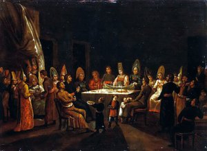 19世纪第一季度在商人之家举行婚礼。 作者 不明