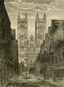 威斯敏斯特大教堂西侧，从Tothill Street，1881年起。 作者 不明