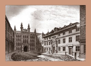市政厅教堂和布莱克韦尔大厅的西视图，1886年 作者 不明