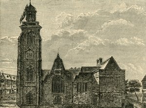 圣马丁斯在田野老教堂的西视图，于1881年被拆毁，1881年。 作者 不明