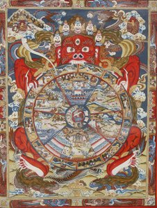Wheel of life or wheel of Samsara (Mandala). Kopan monastery, Bhaktapur, Nepal 作者 不明