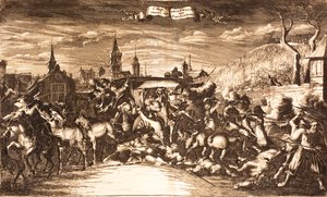 1674年，菲尔斯滕贝格的威廉·埃贡（William Egon）在他的教练中发动进攻，1675年。 作者 不明
