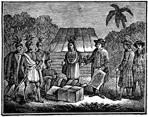 威廉·佩恩（William Penn）与美国原住民，英国贵格会殖民者，1830年 作者 不明