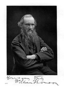 威廉·汤姆森（William Thomson），开尔文勋爵（Lord Kelvin），爱尔兰苏格兰数学家，物理学家和工程师，1877年 作者 不明