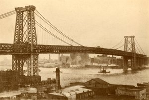 纽约威廉斯堡吊桥，约建于1930年。 作者 不明