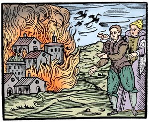 女巫用火摧毁房屋-斯瓦比亚，1533年 作者 不明