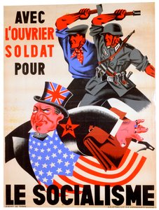 与社会主义工人和士兵一起，比利时亲纳粹宣传海报，c1941-1944