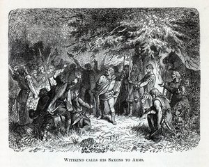 维特金德（Wittekind）将他的撒克逊人武装起来，1882年 作者 不明