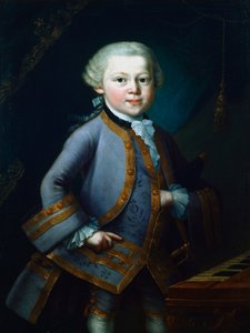 沃尔夫冈·阿马德乌斯·莫扎特（Wolfgang Amadeus Mozart），奥地利作曲家，1761年 作者 不明