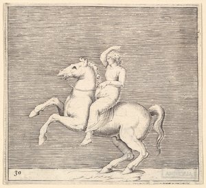 《养马的女人》，出版于1599-1622。 作者 不明