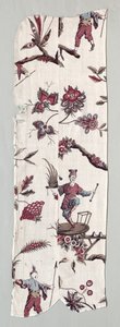 木版印刷的纺织品碎片，c。 1785年。 作者 不明