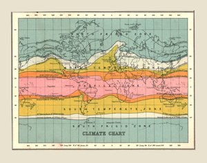 世界地图气候图，1902年。 作者 不明