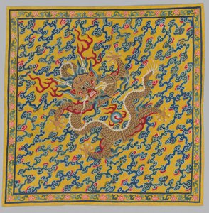 清澈浑水的挂毯卷轴包装盒，1736-95年。 作者 不明