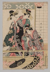 1753-1806年春季时望街的吉原妇女。 作者 不明