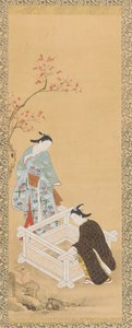 井边的青年和少女，江户时代，1615-1868。 作者 不明