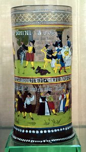 一个德国珐琅Humpen，日期为1609年，装饰着庆祝的场景 作者 未知未知