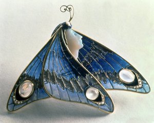 新艺术风格的吊坠形式为蝴蝶，c.1900（珐琅和皂石） 作者 未知未知