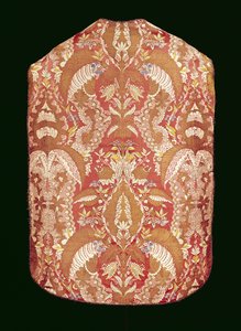 Chasuble，蕾丝图案丝绸，法国，1720 作者 未知未知