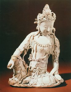 清朝十三至十四世纪初，元朝的阿罗洛风筝瓦拉的清澈陈白釉图 作者 Unbekannt Unbekannt