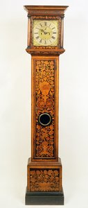 格鲁吉亚长形时钟，镶嵌细木纹，18世纪 作者 未知未知