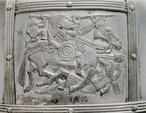 头盔片段，来自Sutton Hoo Treasure，公元7世纪 作者 未知未知