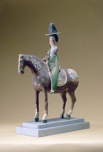 女士骑手，阿斯塔纳，7世纪（灰泥） 作者 未知未知