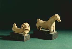 赤土陶器狮子和马，Mohenjodaro 2300-1750 BC 作者 未知未知
