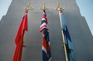 伦敦纪念碑的英国国旗 作者 未知未知