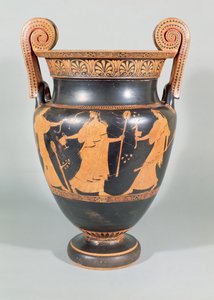 Volute krater，Dionysiac场景显示野生动物的仪式肢解，阁楼，公元前450-425 作者 未知未知