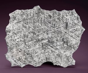 纳米比亚大纳马土地基遍的大型基遍陨石切片（铁，细八面体） 作者 不明