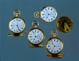 一批带有白色珐琅表盘和黄金表壳的瑞士和英国怀表 作者 不明