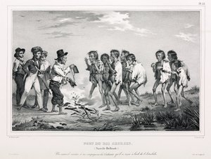 Aboriginals with western trinkets, New Holland 作者 不明