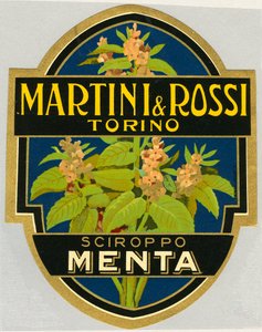 薄荷糖浆Martini e Rossi的广告标签 作者 不明