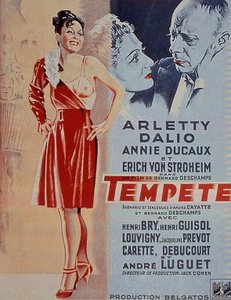 电影Tempete的海报，由BernardDeschamps和Arletty 1940年创作。 作者 不明
