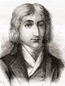 André-Jacques Garnerin，热气球运动员和无框架降落伞的发明者，选自《Les Merveilles de la Science》，约 1870 年出版（平版）。 作者 未知艺术家