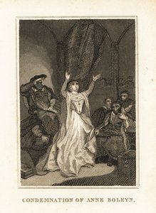 1536 年，安妮-波林被亨利八世指控通奸。1836年（雕刻） 作者 未知艺术家