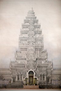 亚洲文明博物馆, 吴哥, 探索柬埔寨的圣城, 吴哥窟三个围场的正面图, 路易德拉波特, 柬埔寨 作者 不明
