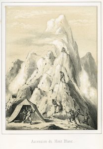 勃朗峰上的雪崩导致三名导游死亡。雕刻 "Ciel Terre et Mer"，作者是R. Delasalle，约1860年。 作者 不明