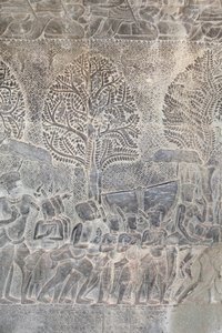 柬埔寨吴哥窟南部画廊的浅浮雕 作者 未知艺术家