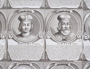 Boleslaw V, the Chaste, and Leszek II, the Black, no. 27 和 28 来自“系列 Chronologica Ducum et Regum Polonorum”（雕刻） 作者 不明