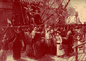 前往殖民地的英国移民船 - 19 世纪末 作者 Unbekannter Künstler
