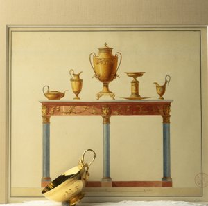 建筑师查尔斯·珀西尔（Charles Percier）的水彩画自助餐和茶水服务 作者 不明