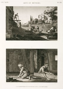 建筑施工与维修 木匠和细木工，埃及，约1798年 作者 不明